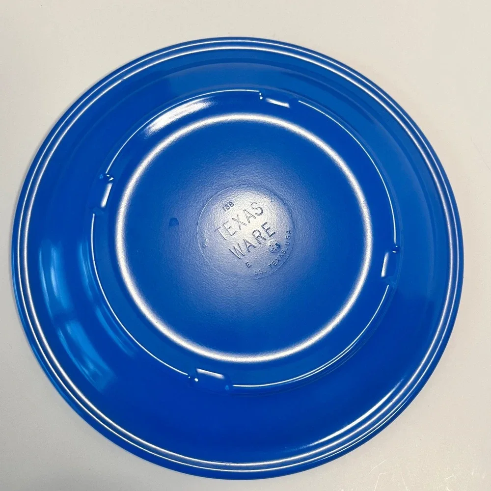 6 Vintage Texas Ware Melamine Plates 138 Primary Colors Red Blue Yellow 7.25in
